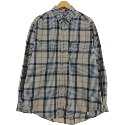古着 90年代 ラルフローレン Ralph Lauren CHAPS チャップス 千鳥格子柄 長袖 ボタンダウン フランネルチェックシャツ メンズL相当 ヴィンテージ/eaa523043