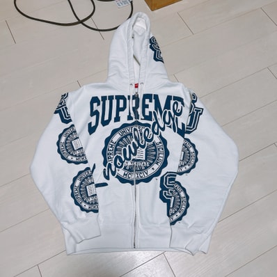 Supreme Knowledge Reigns Zip Up Hooded Sweatshirt "White"