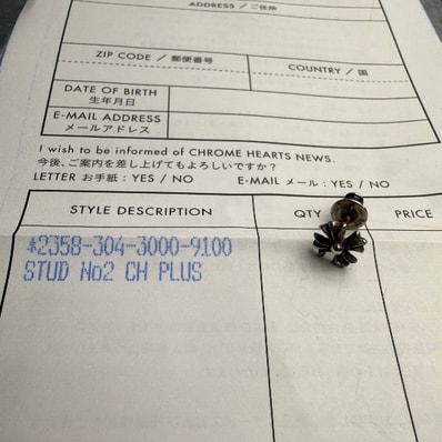 Chrome Hearts #2 CH Plus Earrings "Silver"