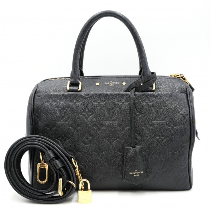 LOUIS VUITTON(ルイ・ヴィトン)スピーディ・バンドリエール25 NM ハンドバッグ 2WAYショルダーバッグ モノグラム・アンプラント ノワール ブラック ゴールド金具 M58947【中古】