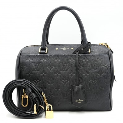 LOUIS VUITTON(ルイ・ヴィトン)スピーディ・バンドリエール25 NM ハンドバッグ 2WAYショルダーバッグ モノグラム・アンプラント ノワール ブラック ゴールド金具 M58947【中古】