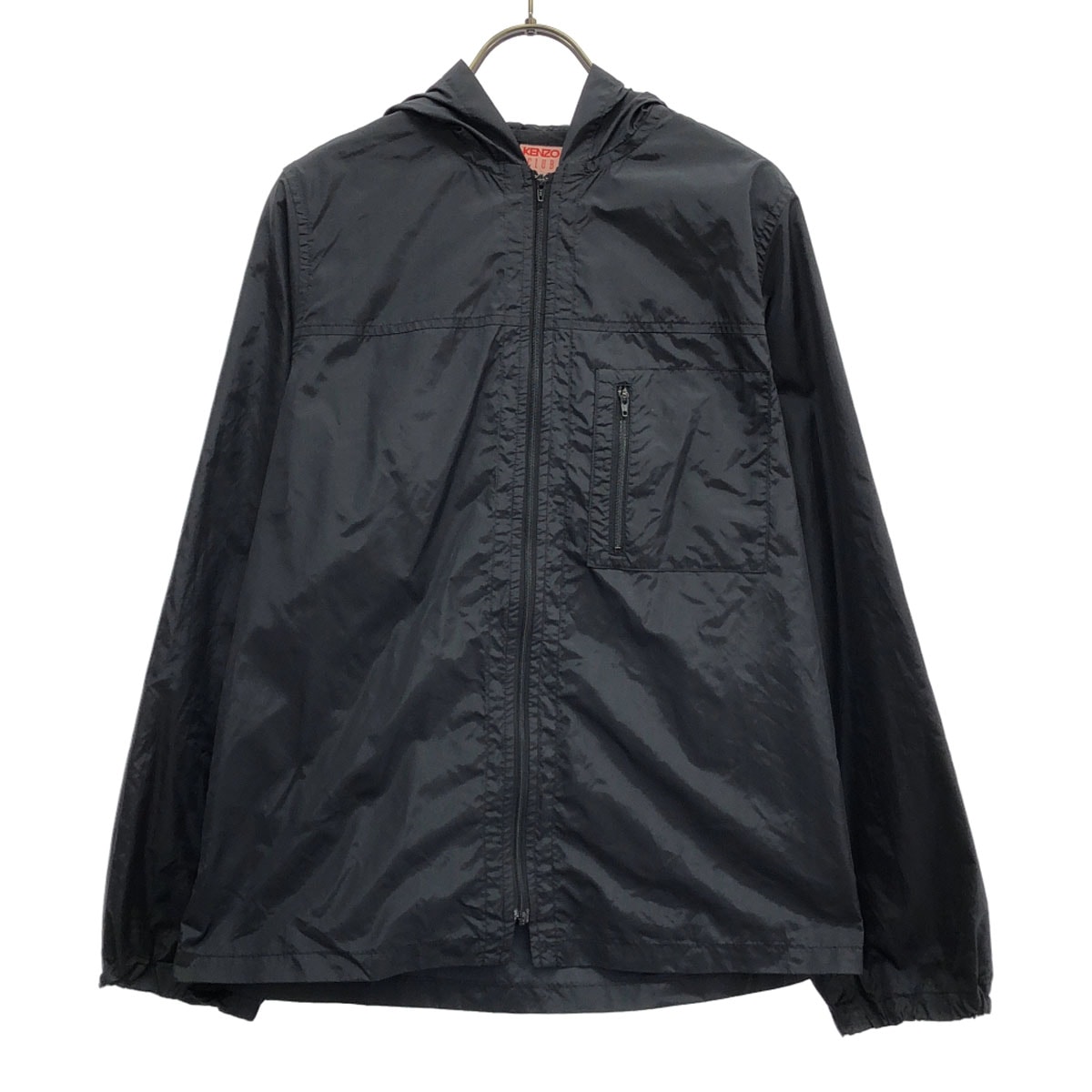 KENZO CLUB ケンゾークラブ 90s 日本製 オールド フード付き ナイロンジャケット 38 ブラック