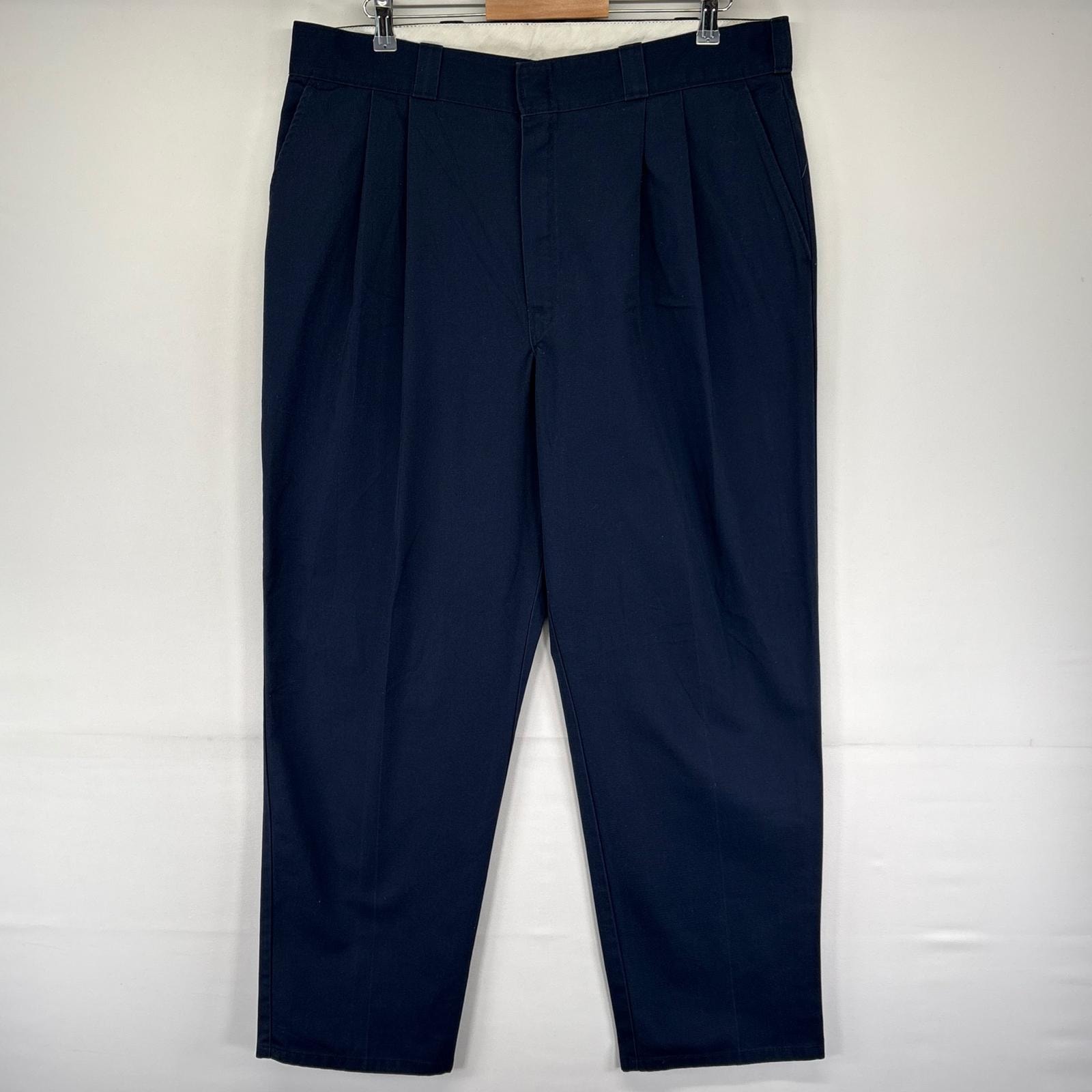 古着 ディッキーズ Dickies USA製 パンツ カーゴ ツータック ワーク チノパン 2タック 大きいサイズ W40 L32  ネイビー系 メンズ