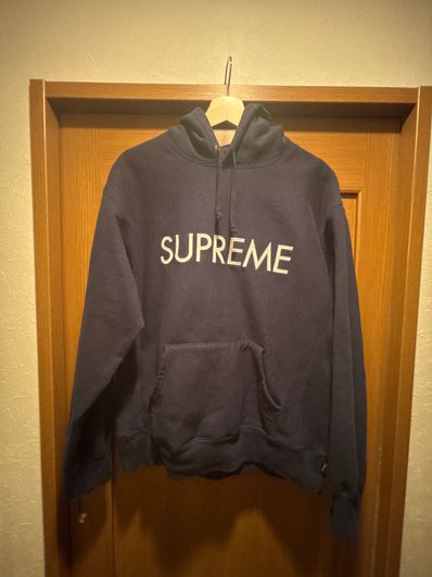 Supreme Capital Hooded Sweatshirt "Navy"