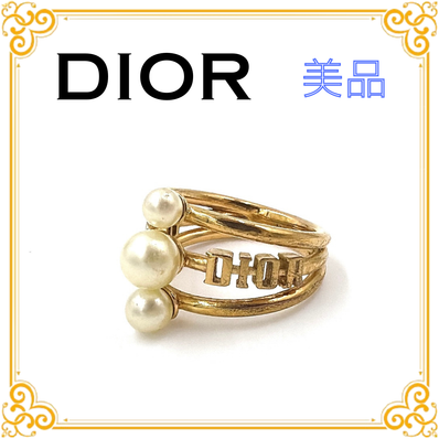 Dior Fake Pearl Ring "Yellow Gold"