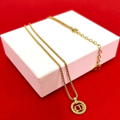 Christian Dior ディオール CD ロゴ ネックレス GP ネックレス ゴールド
455-8