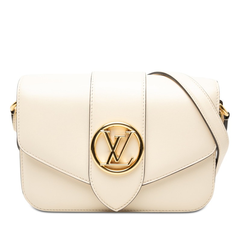 ルイ ヴィトン ポンヌフ 斜め掛け ショルダーバッグ M55950 クレーム ホワイト レザー レディース LOUIS VUITTON 【中古】