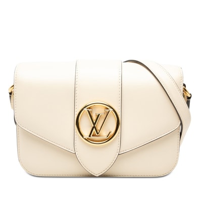 ルイ ヴィトン ポンヌフ 斜め掛け ショルダーバッグ M55950 クレーム ホワイト レザー レディース LOUIS VUITTON 【中古】
