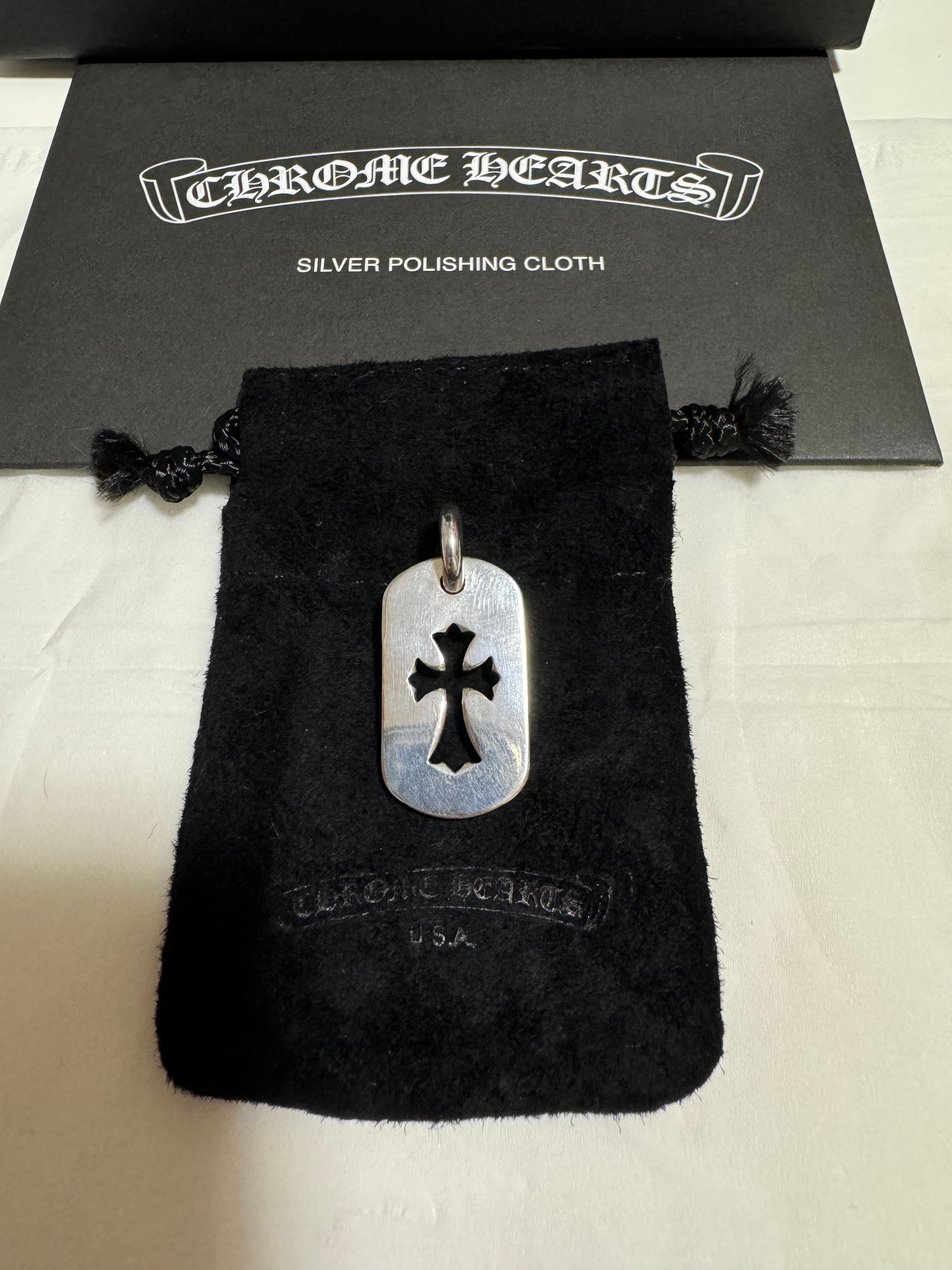 Chrome Hearts Dog Tag S Cut Out Cross "Silver"