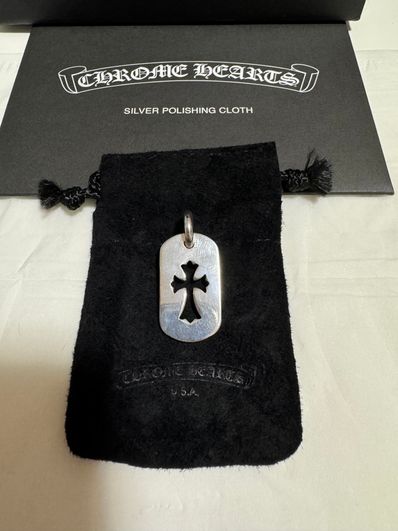 Chrome Hearts Dog Tag S Cut Out Cross "Silver"