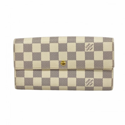 【6ec2801】ルイヴィトン 長財布 ダミエ・アズール ポルトフォイユサラ N61735 ホワイト【中古】レディース