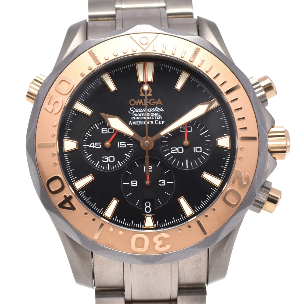値下 オメガ OMEGA 2294.50 シーマスター チタン/K18PG 自動巻き メンズ 美品 内箱付き M#145698