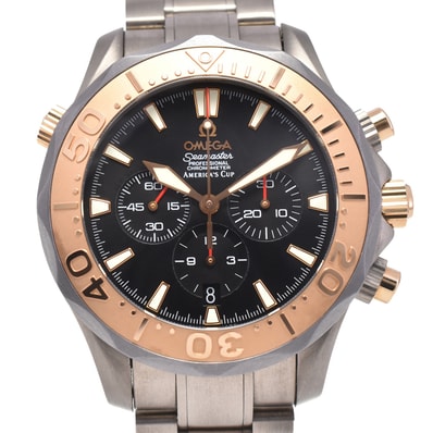 値下 オメガ OMEGA 2294.50 シーマスター チタン/K18PG 自動巻き メンズ 美品 内箱付き M#145698