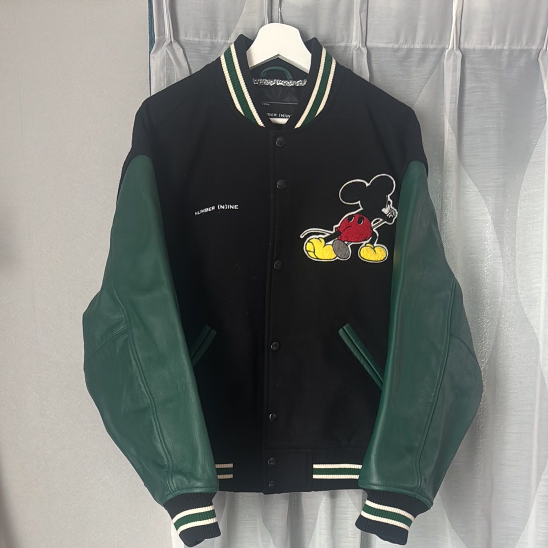 Supreme x Number (N)ine x Mickey Mouse Varsity Jacket "Black"