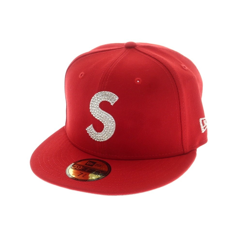 【中古】シュプリーム Supreme 2025年秋冬 Swarovski S Logo New Era BBキャップ レッド【サイズ7 3/8】【メンズ】
