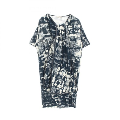 セリーヌ CELINE ワンピース 衣料品 トップス コットン レザー レディース ネイビー系 / ホワイト系 【中古】