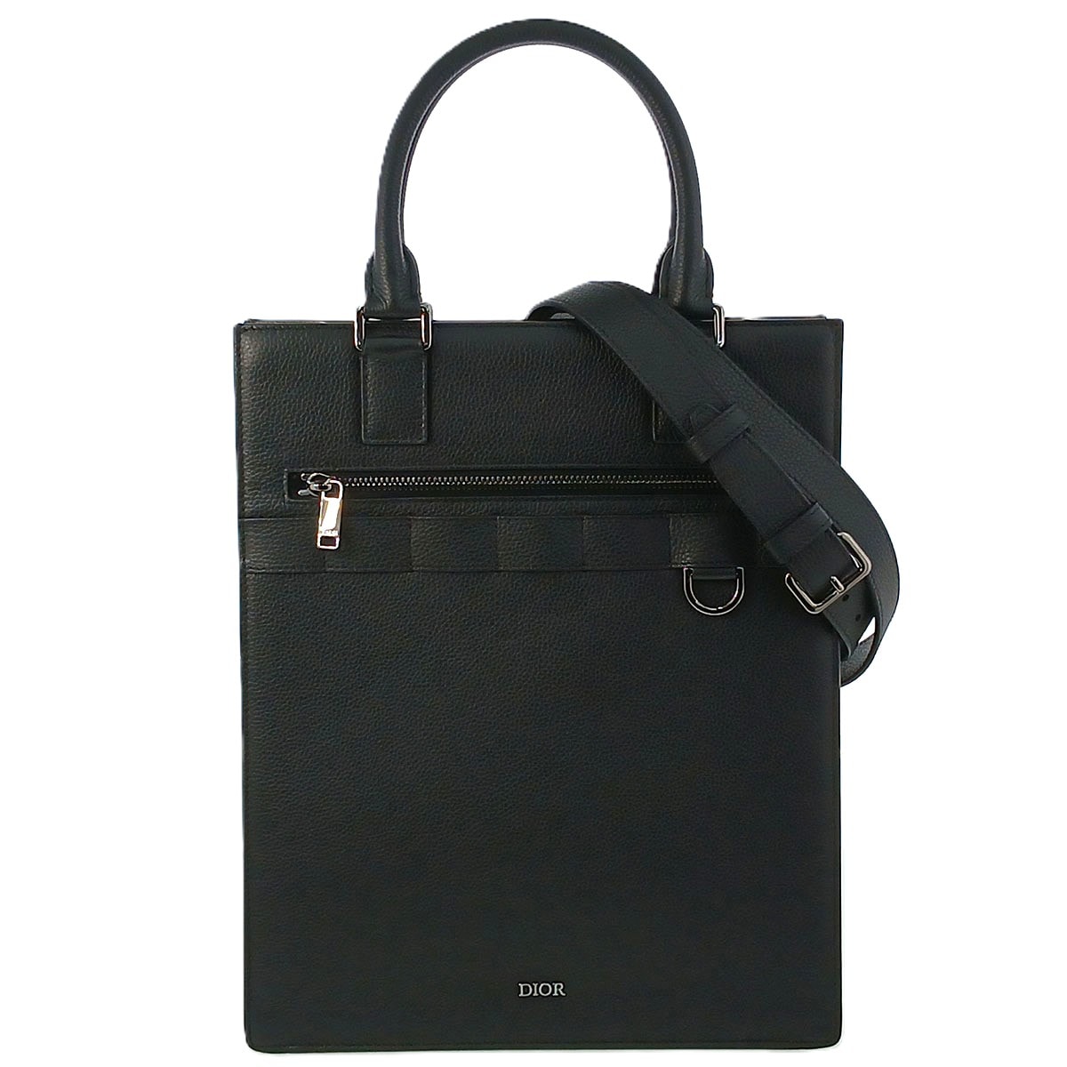 Dior ディオール サファリ 2WAY ショルダーバッグ トートバッグ 1ESSH187JMJ レザー ブラック  メンズ【中古】