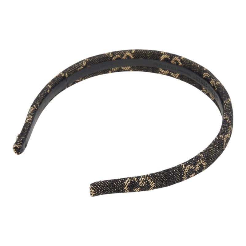 グッチ GGロゴ カチューシャ ヘアアクセサリー 652835 ブラック デニム レディース GUCCI 【中古】