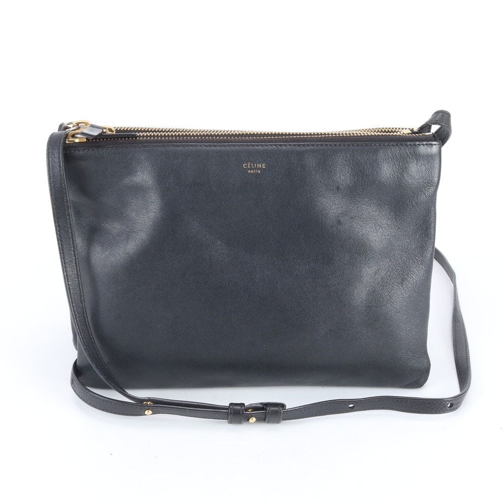 ■美品 セリーヌトリオ ショルダーバッグ レザー