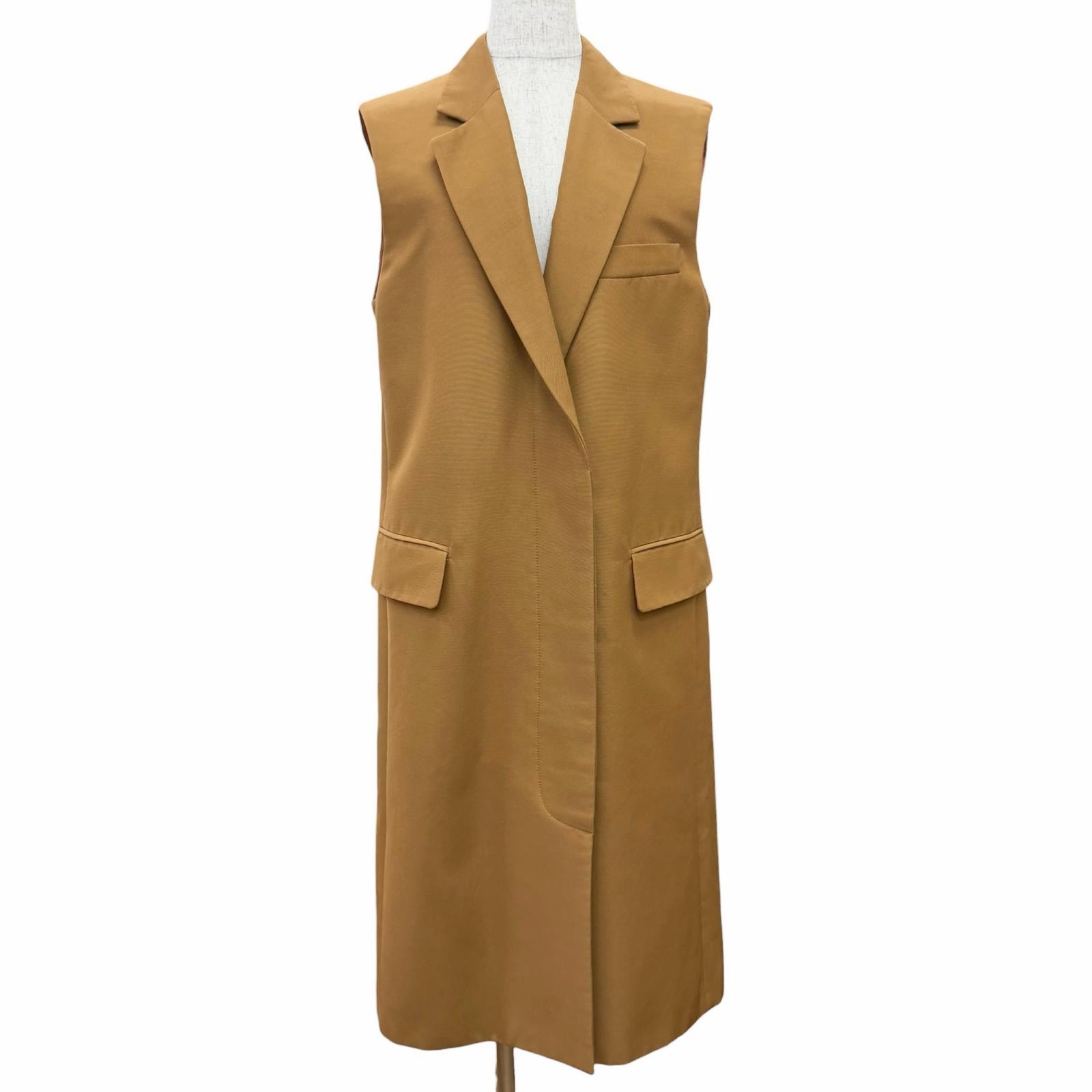 極美品 グッチ ロングジレ ベスト ブラウン レディース 40 619323