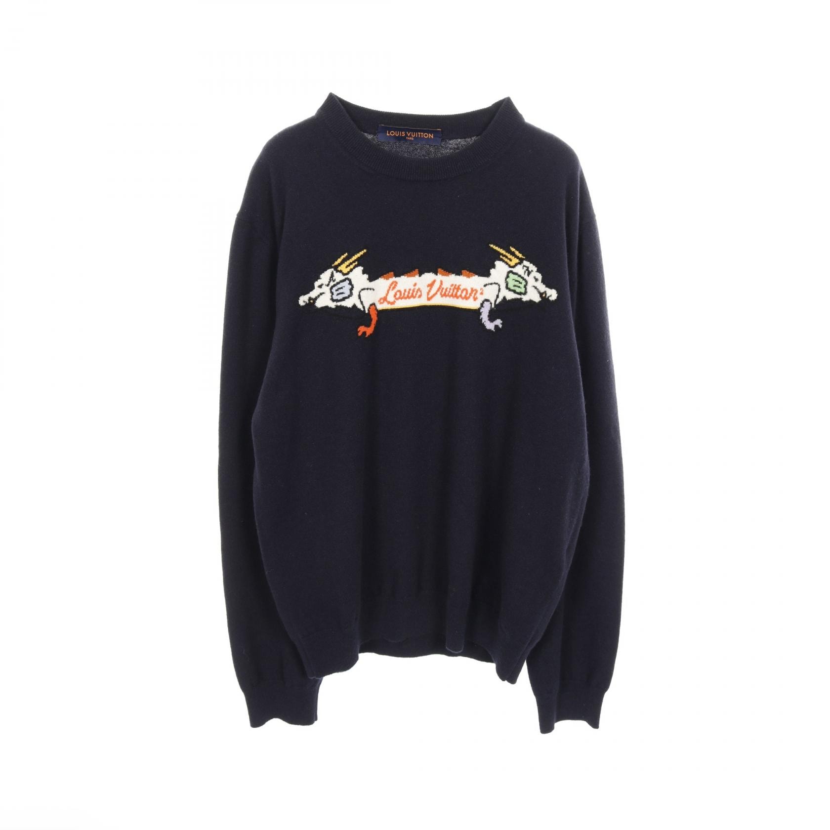 ルイ・ヴィトン LOUIS VUITTON LOUIS VUITTON × NIGO インタルシア ニット 衣料品 トップス カシミヤ メンズ ネイビー系 / マルチカラー RM221MDLBHMN02W 【中古】