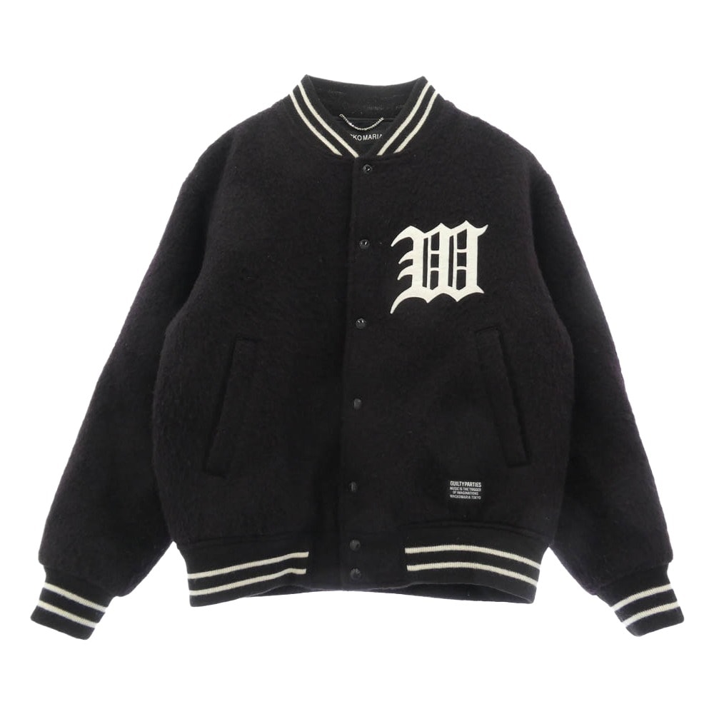 WACKO MARIA ワコマリア スタジャン 25AW 25FW-WMO-BL14 WOOL MOHAIR VARSITY JACKET TYPE-1 モヘア混 ウールメルトン バーシティ ジャケット スタジャン バーガンディ系 M【中古】