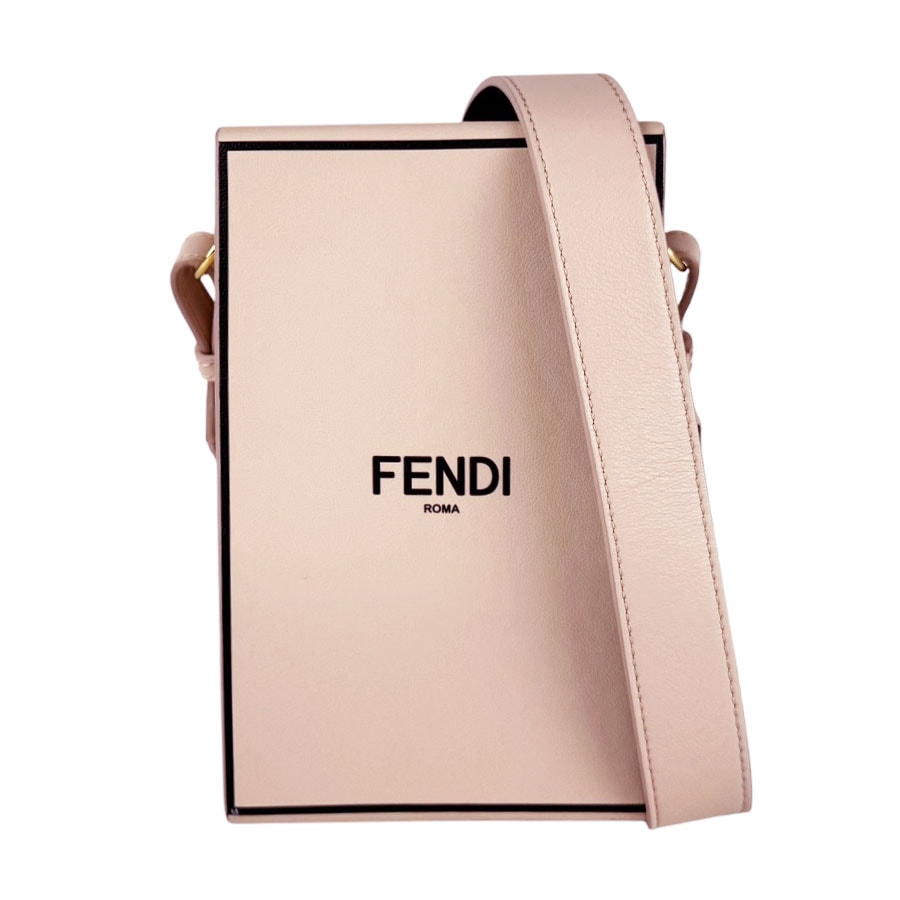 フェンディ FENDI ショルダーバッグ ボックス ショルダーバッグ レザー ピンクベージュ レディース 8BT339-ADP6【中古】 z11080