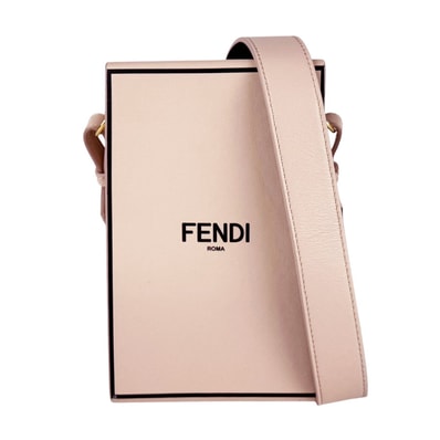 フェンディ FENDI ショルダーバッグ ボックス ショルダーバッグ レザー ピンクベージュ レディース 8BT339-ADP6【中古】 z11080