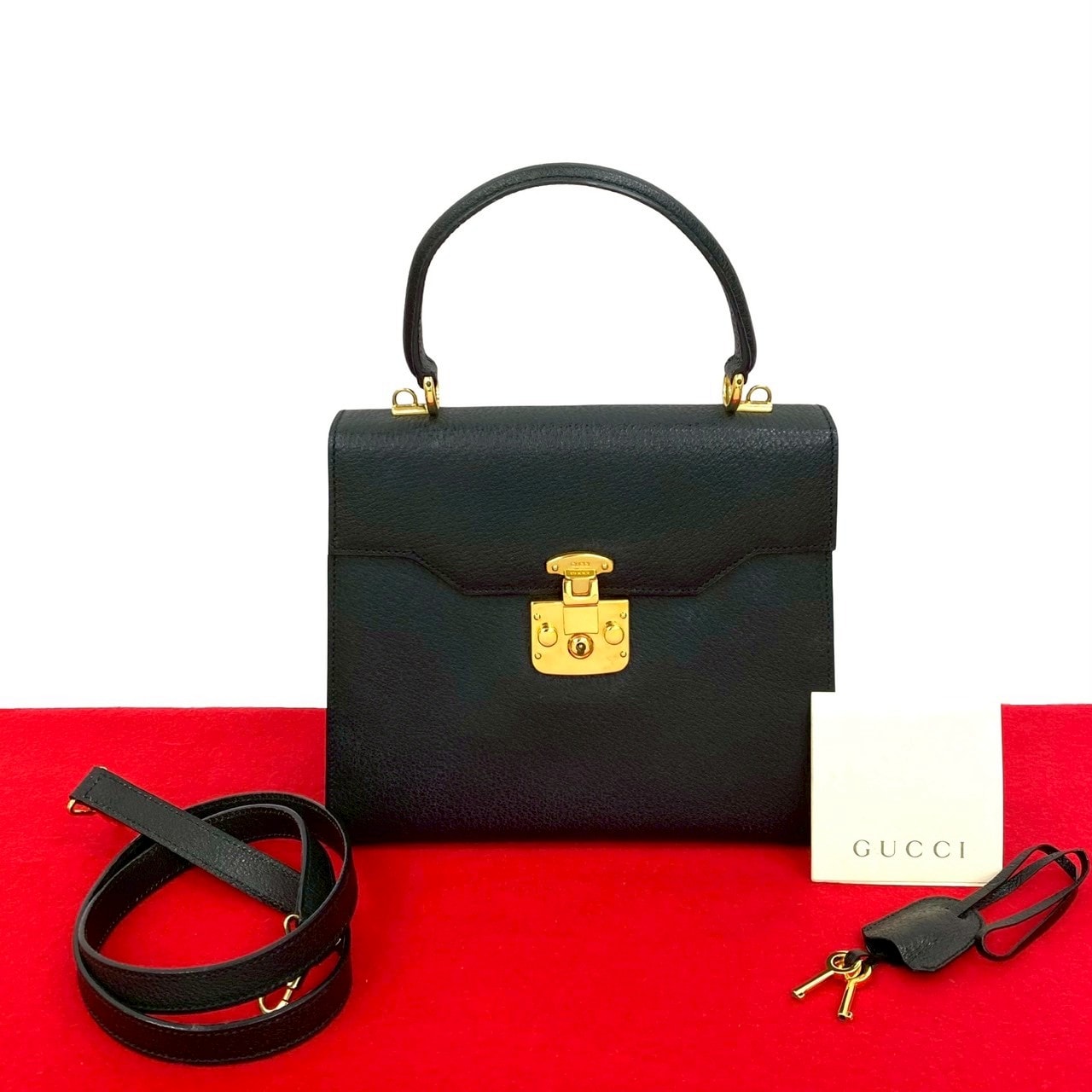 GUCCI グッチ レディロック レザー ショルダーバッグ ブラック
94714