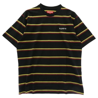 Supreme シュプリーム 24AW Stripe S/S Top ストライプ トップ 半袖 Tシャツ ブラック系 マルチカラー系 L【中古】