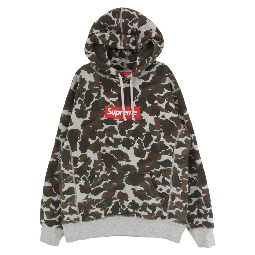 Supreme シュプリーム パーカー 12AW Box Logo Hooded Sweatshirt CAMO ボックス ロゴ フーデッド スウェットシャツ パーカー カモフラ グレー系 M【中古】
