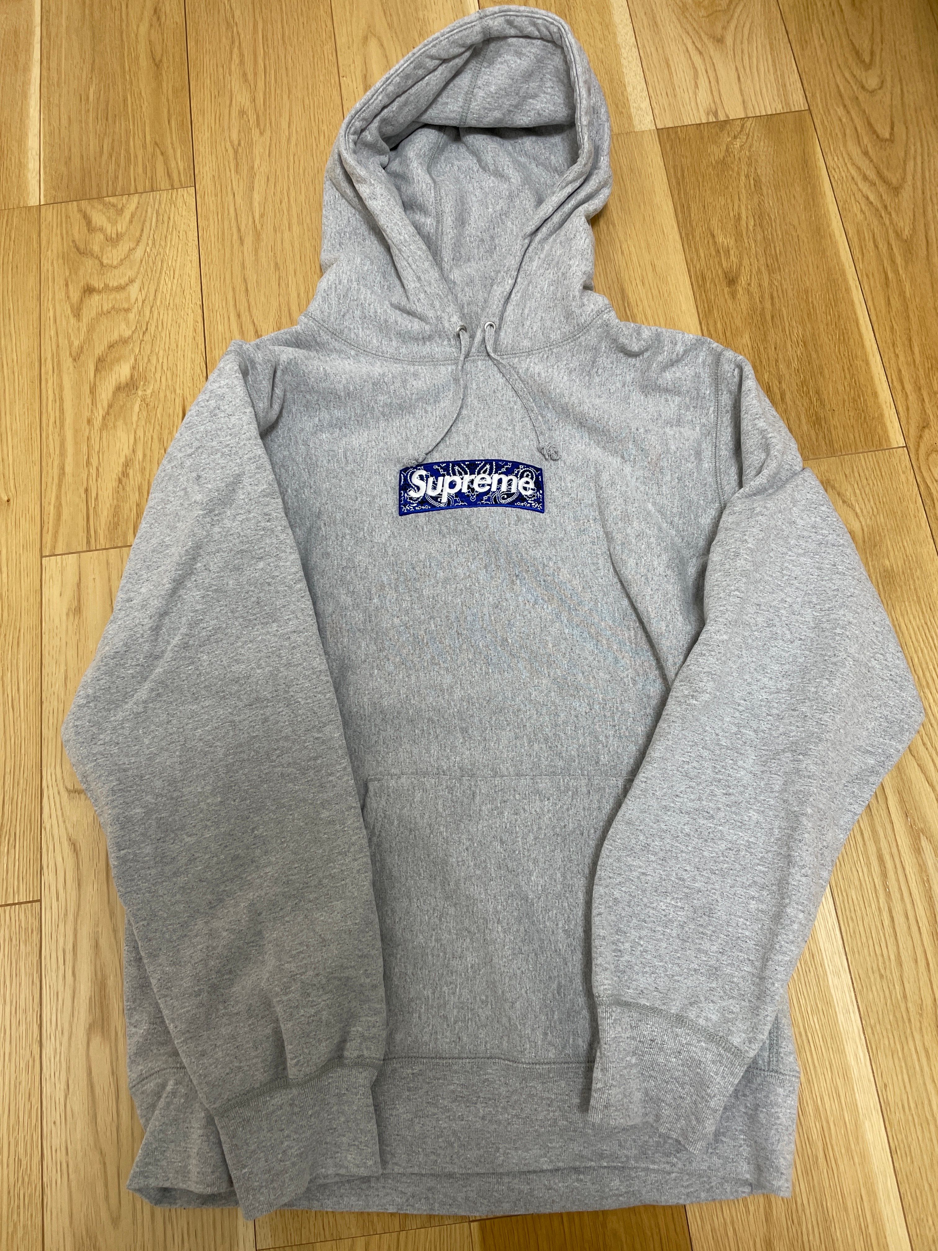 Supreme Bandana Box Logo Hooded Sweatshirt "Grey"