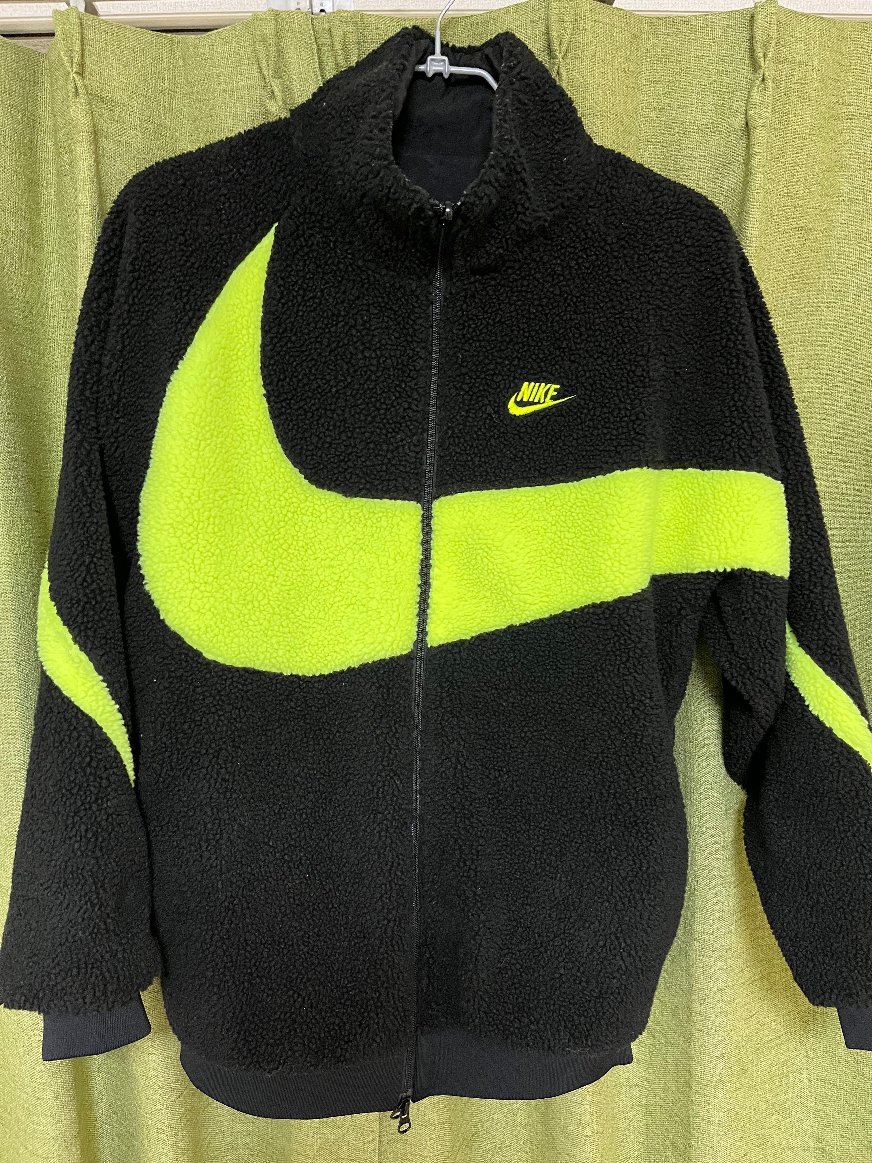 Nike Big Swoosh Reversible Boa Jacket"Black Neon"