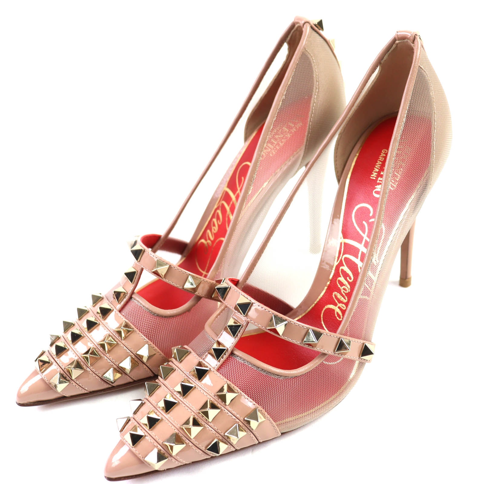 極美品 ヴァレンティノガラヴァーニ パンプス ピンクベージュ レディース 37 XW2S0CV9