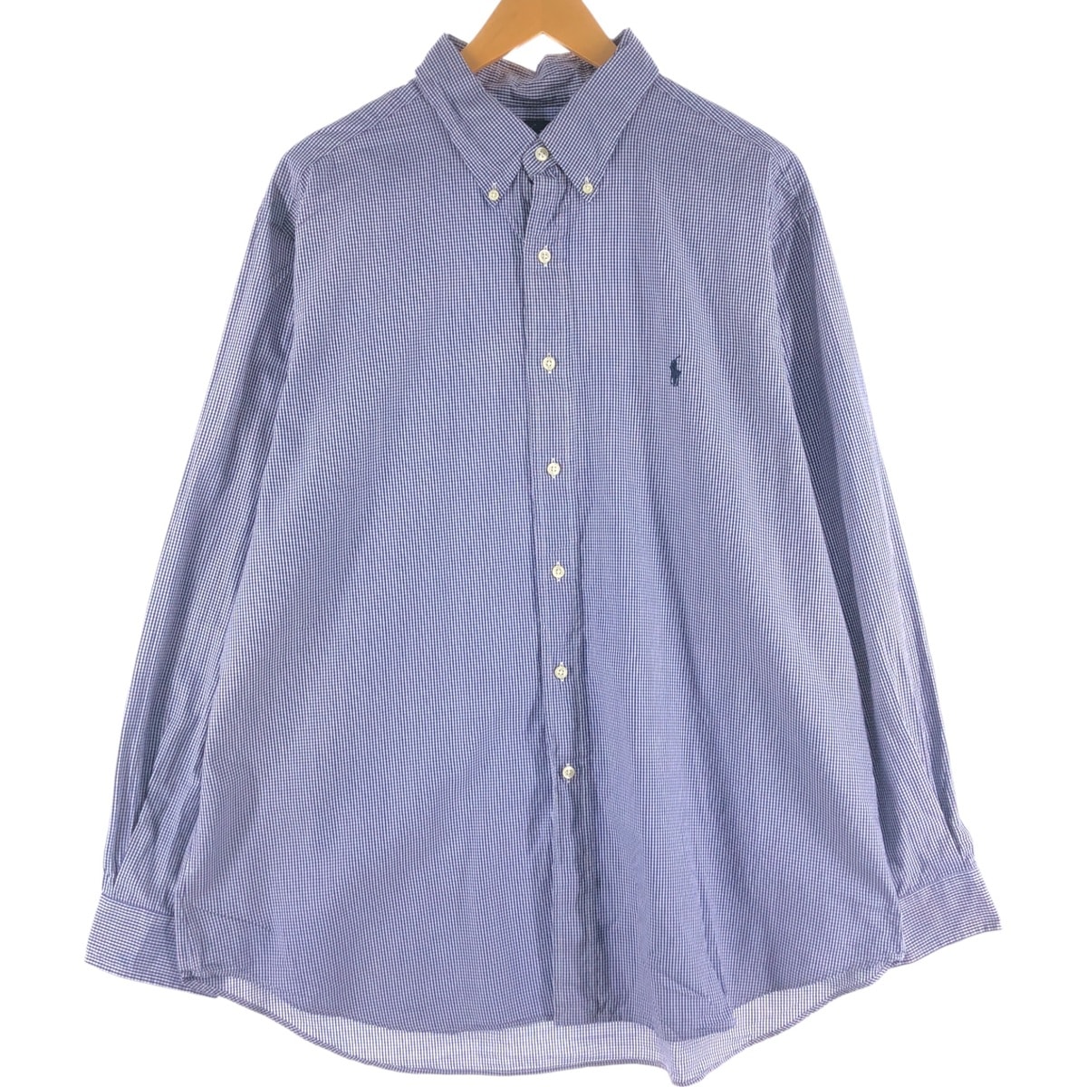 古着 ラルフローレン Ralph Lauren CLASSIC FIT ギンガムチェック 長袖 ボタンダウンチェックシャツ メンズXXL相当/eaa539267