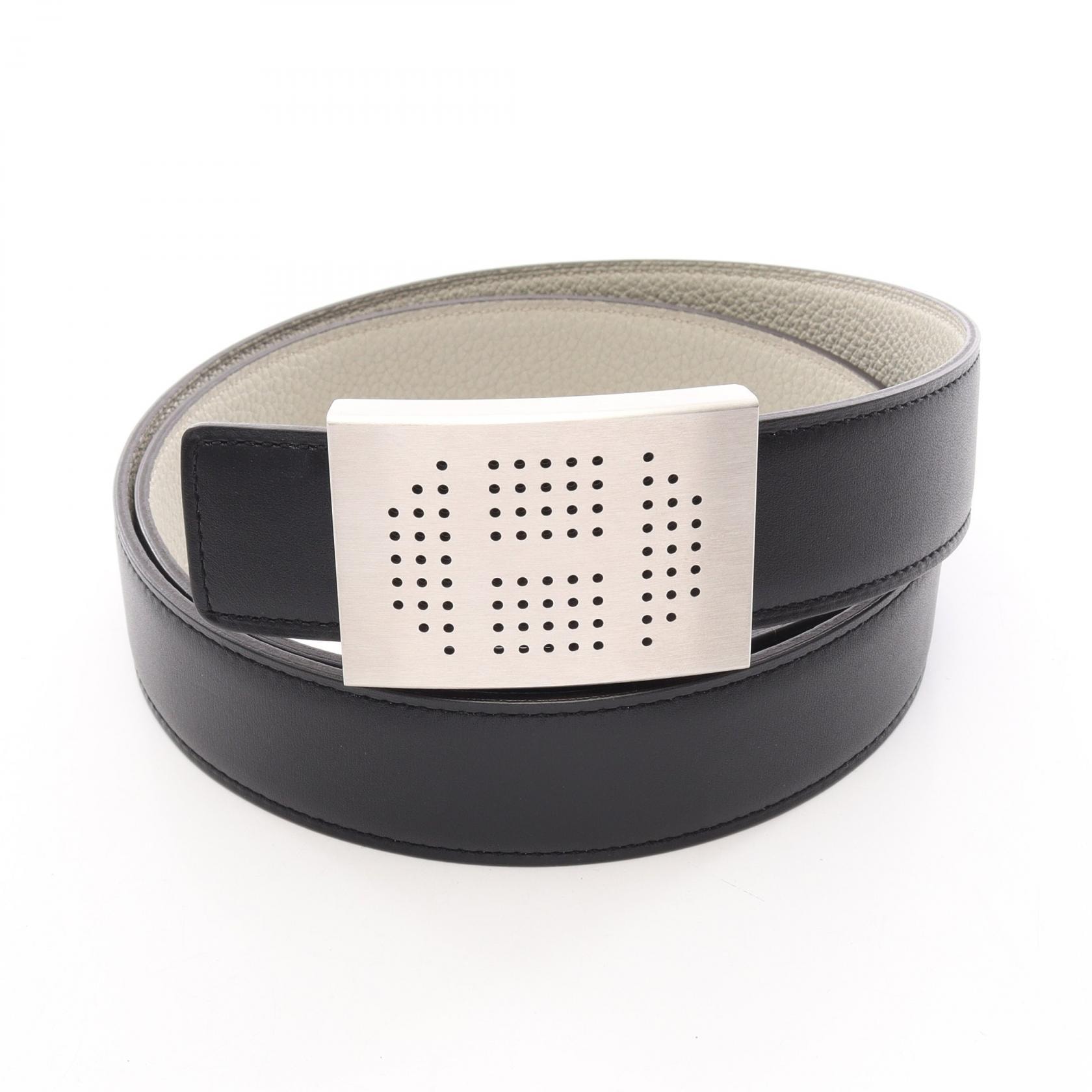 エルメス HERMES リバーシブル ベルト 衣料品 レザー □O刻印(2011年製造) メンズ ブラック系 / ホワイト系 【中古】