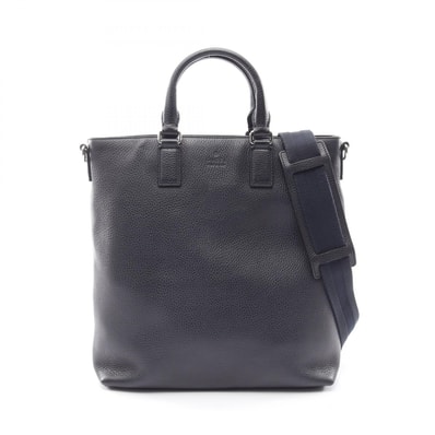 グッチ GUCCI 2WAY トートバッグ バッグ レザー メンズ レディース ネイビー系 387078 【中古】