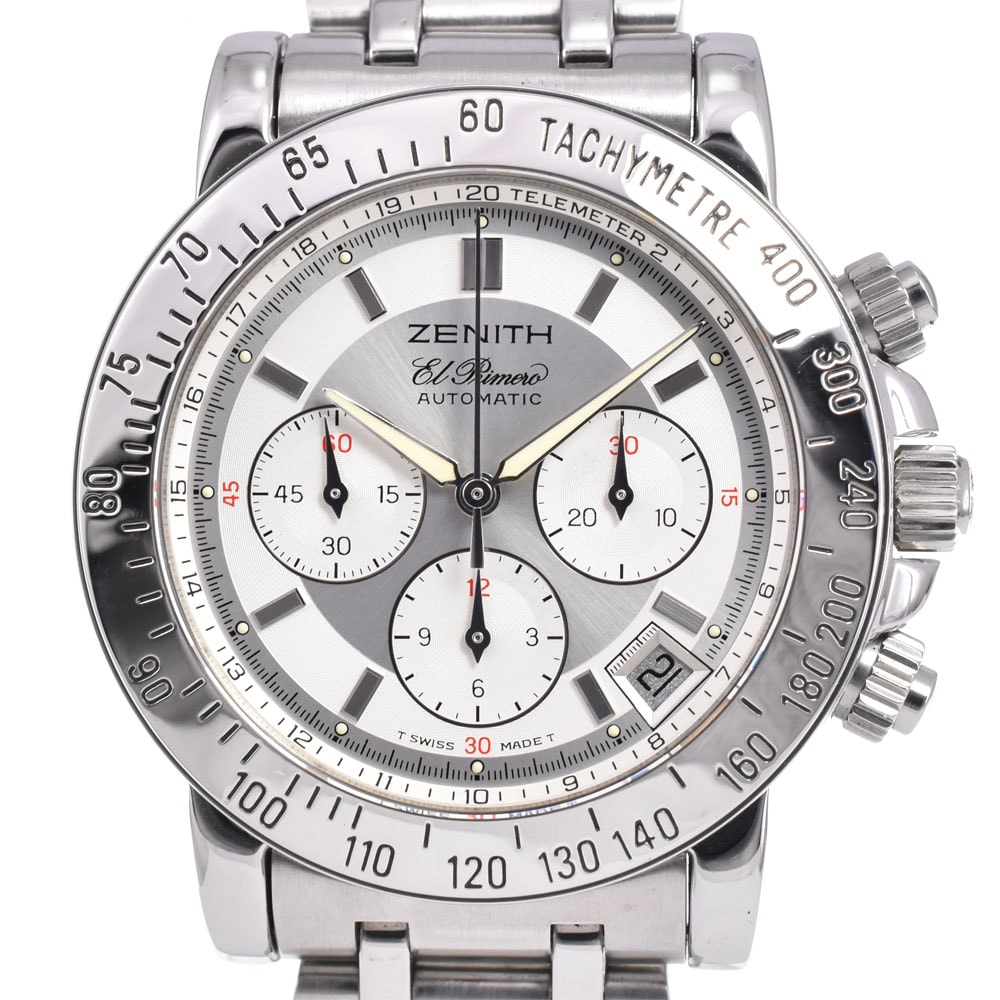 ゼニス ZENITH 01/02.0461.400 エルプリメロ レインボー クロノグラフ デイト 自動巻き メンズ 良品 箱・保証書付き B#146663