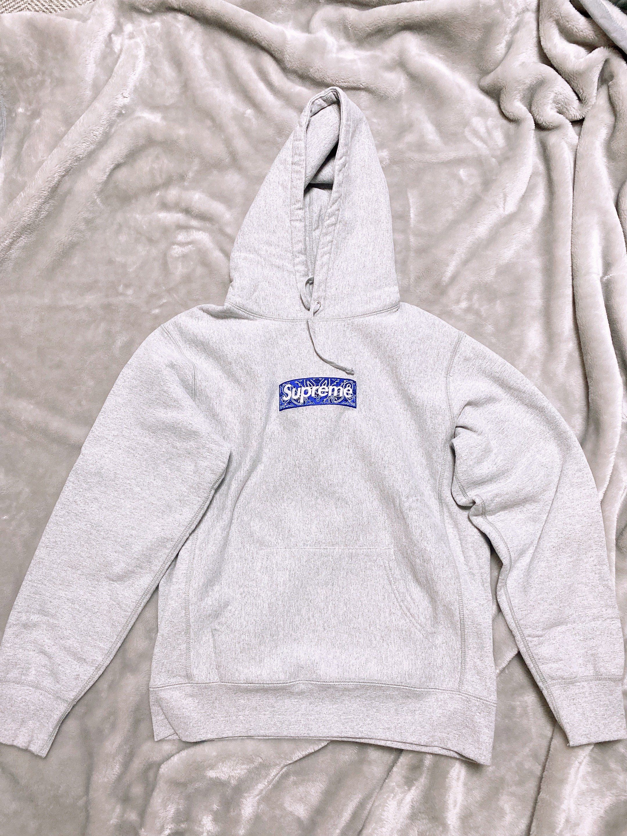 Supreme Bandana Box Logo Hooded Sweatshirt "Grey"