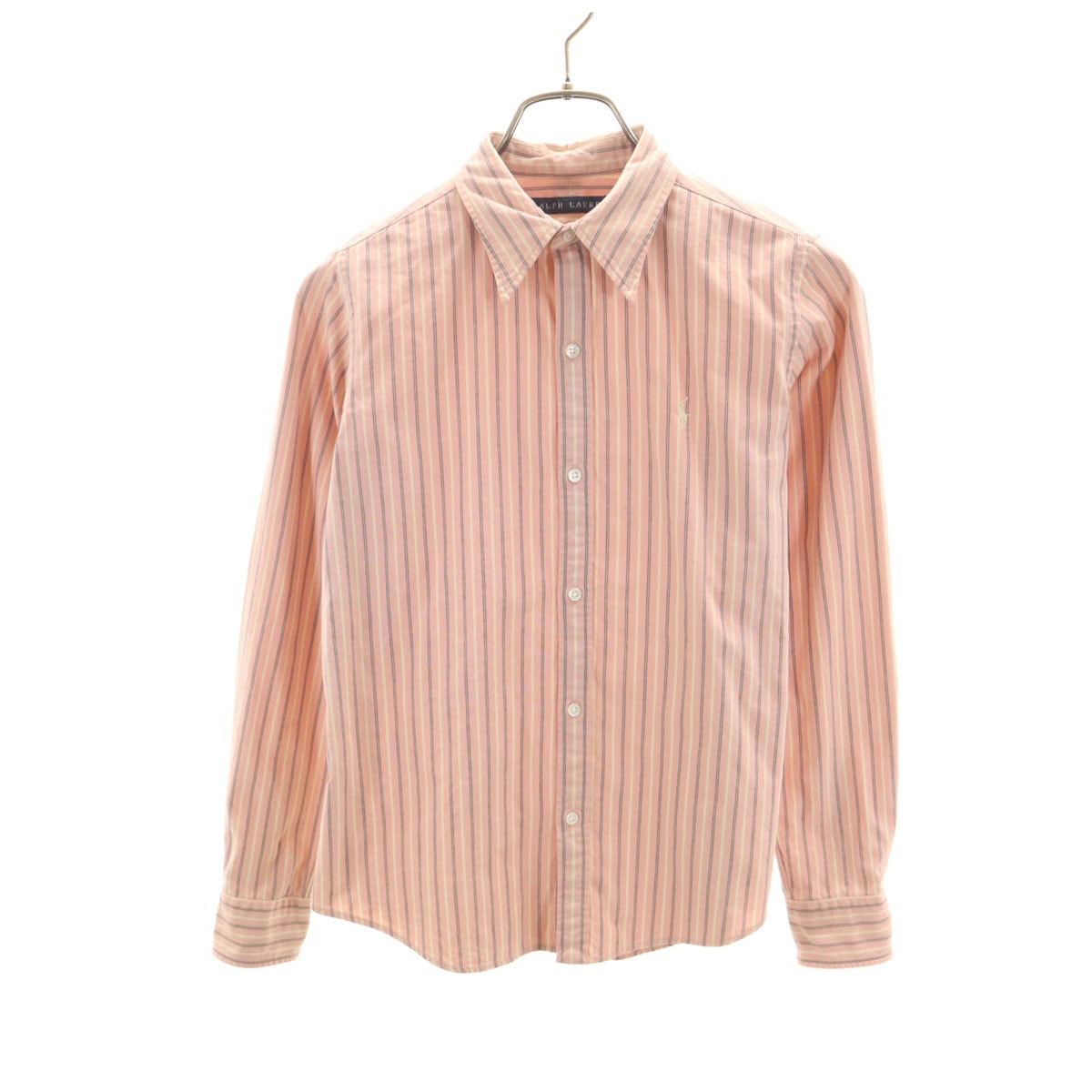 RALPH LAUREN ラルフローレン ストライプ柄 長袖 コットンシャツ 9 ピンク