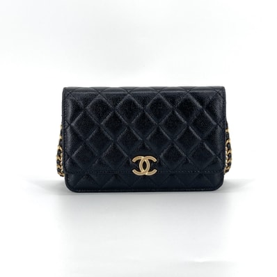CHANEL(シャネル) マトラッセ チェーン ウォレット キャビアスキン レザー AP3516 ショルダーバッグ ブラック×レッド