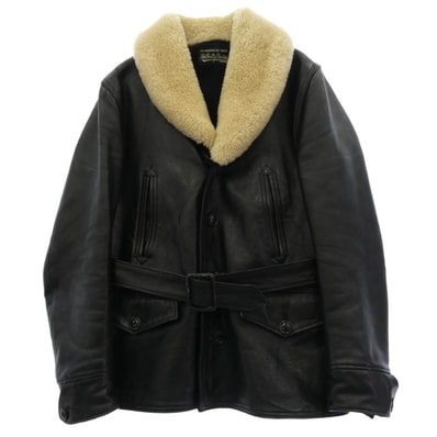 WACKO MARIA ワコマリア レザージャケット 12AW 12AW-LEA-17 襟ボア レザー カーコート ジャケット ブラック系【中古】