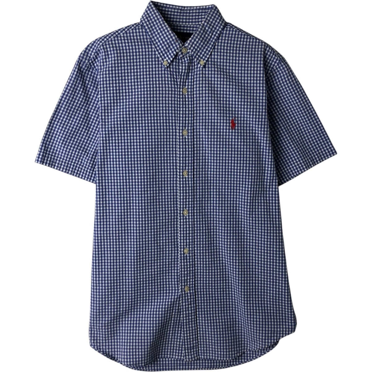 古着 ラルフローレン Ralph Lauren ギンガムチェック シアサッカー 半袖 ボタンダウン チェックシャツ メンズM相当/eaa477615