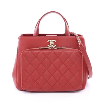 シャネル CHANEL ビジネスアフィニティ マトラッセ 2WAY ショルダーバッグ バッグ キャビアスキン(グレインドカーフ) レディース ボルドー系 【中古】