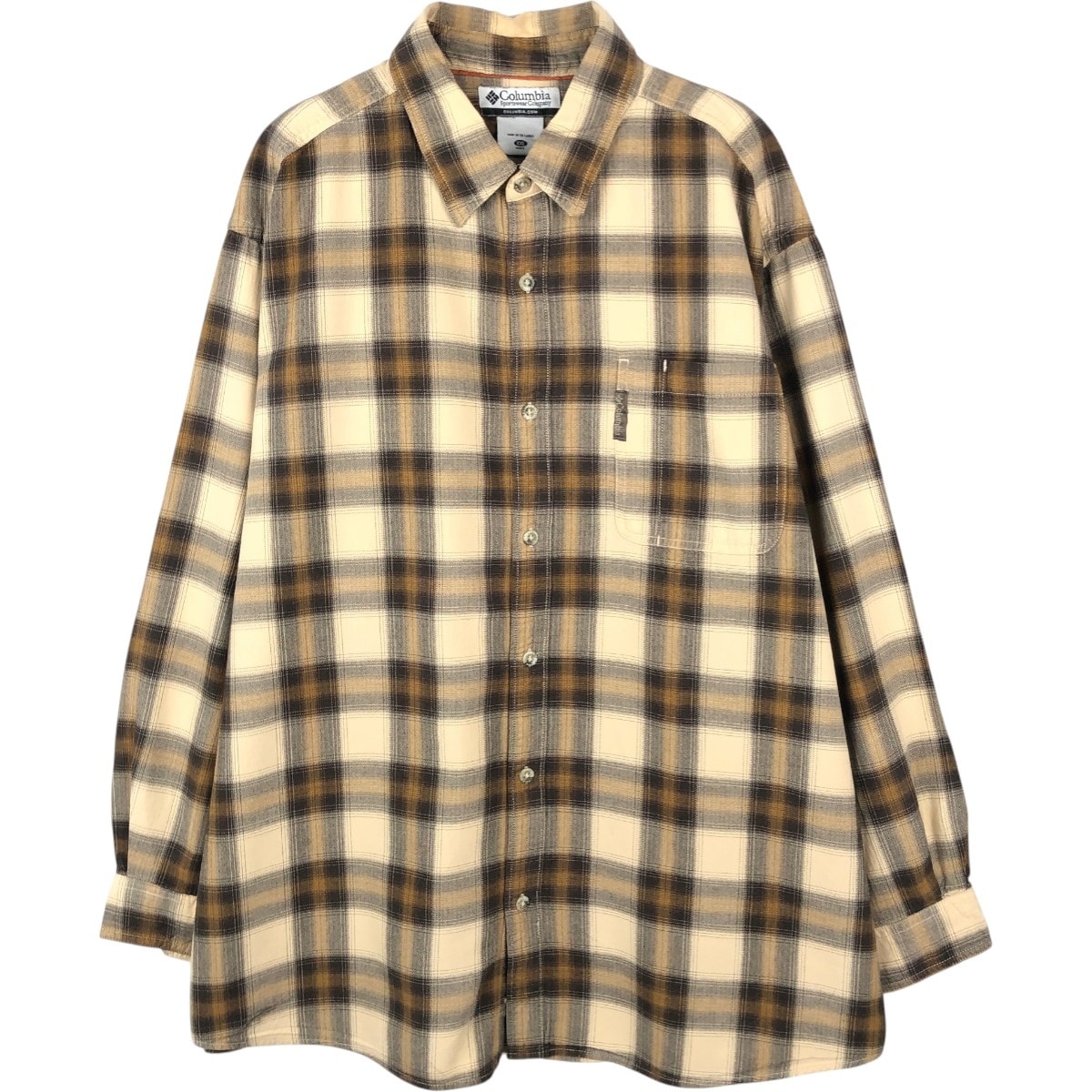 古着 00年代 コロンビア Columbia 長袖 ライトネルチェックシャツ メンズXXL相当/eaa672802