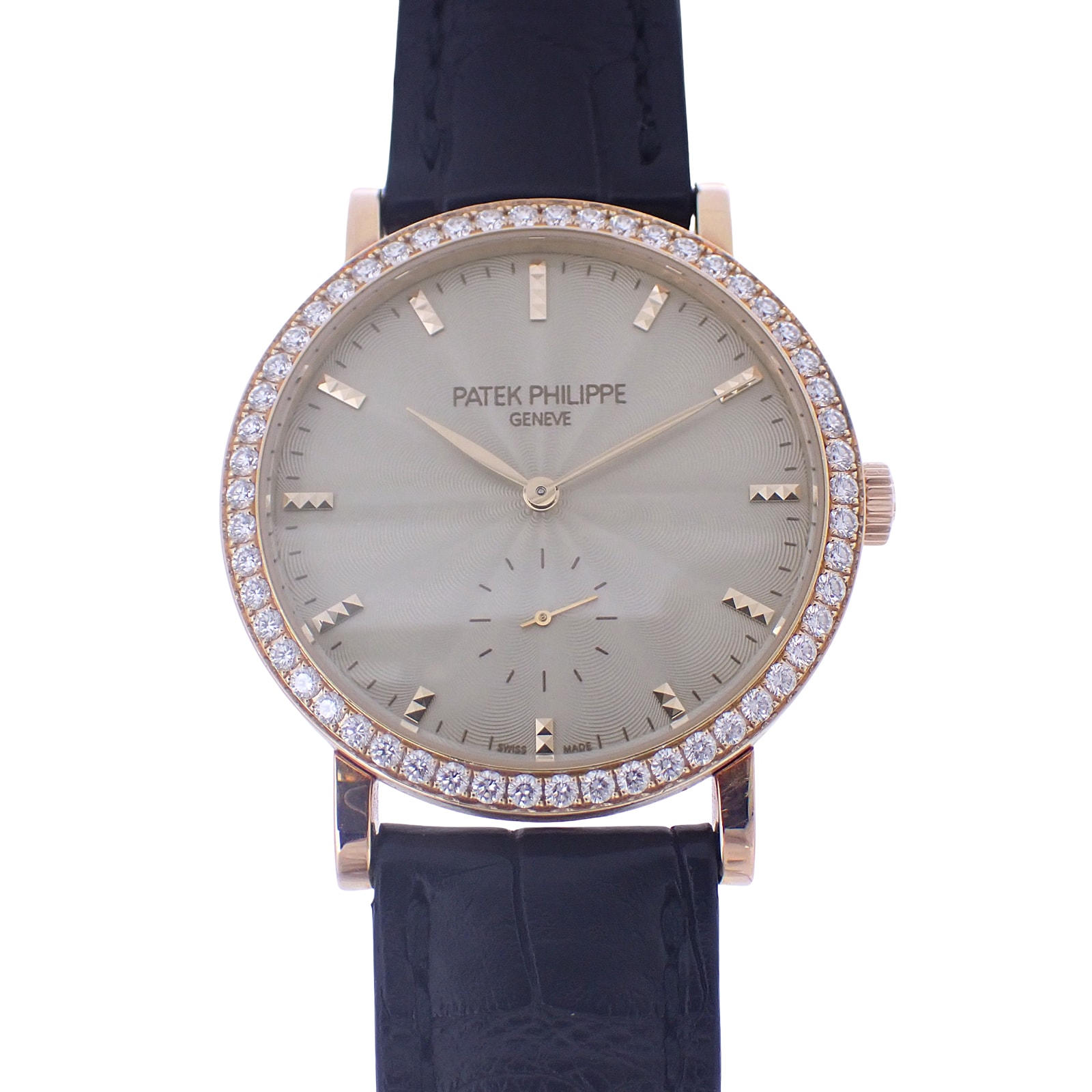 K18PG ベゼルダイヤ PATEK PHILIPPE パテックフィリップ カラトラバ 7120R ボーイズ レディース 腕時計