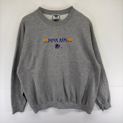 古着 リー Lee スウェット 刺繍 大きいサイズ クルーネック トレーナー スーパーボウル 2XL グレー系 メンズ