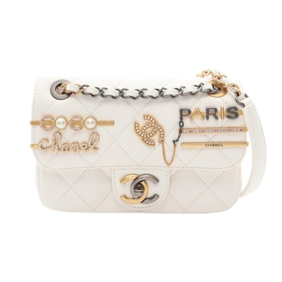 シャネル CHANEL マトラッセ ショルダーバッグ バッグ ラムスキン(羊革) レディース ホワイト系 AS2979 【中古】