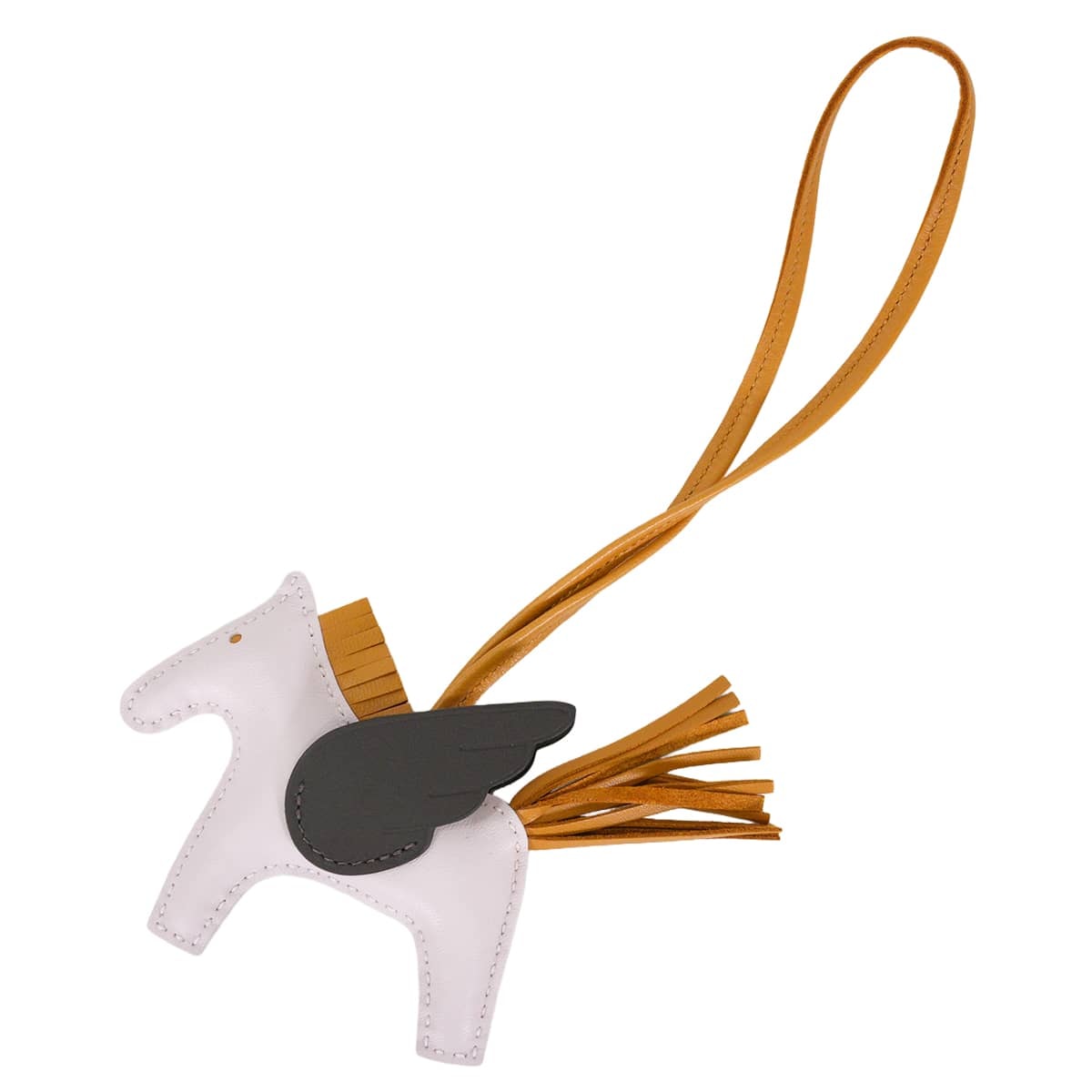 HERMES エルメス バッグチャーム ロデオ ペガサス PM モーヴペール/エベンヌ (エベーヌ)/セサミ (セザム) アニョーミロ(ラム)/スイフト U刻印 新品未使用