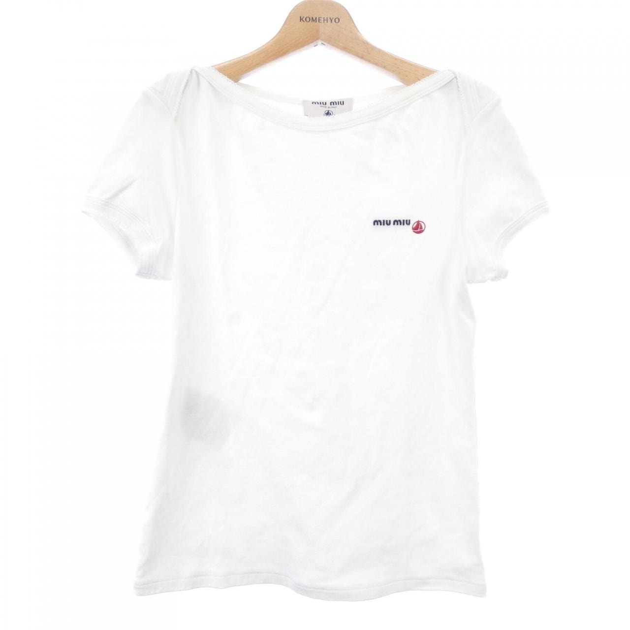 ミュウミュウ MIU MIU PETIT BATEAU ストレッチジャージー スリムTシャツ MJN563 SOOO 16J8 トップス